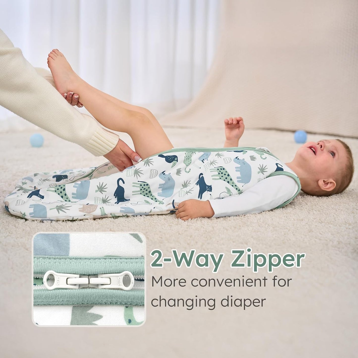 Yoofoss Baby Sleep Sack - 1.5 Tog Wearable Blanket for 6-12 Months | 100% Organic Cotton, Soft & Warm
