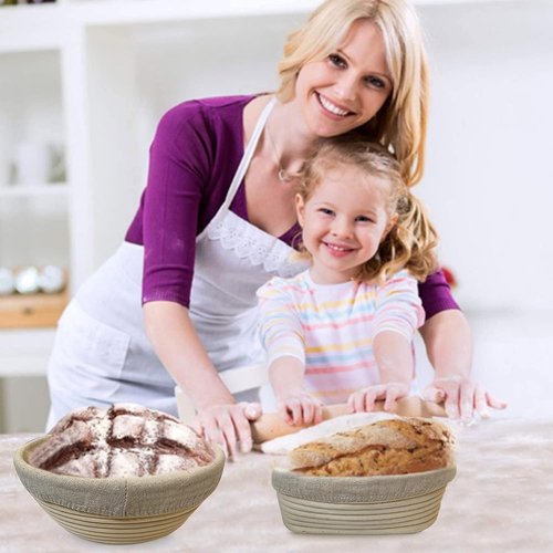 9 Inch Round Banneton Proofing Basket Set by [Brand Name] - Perfect for Sourdough & Artisanal Baking | 2 Pack