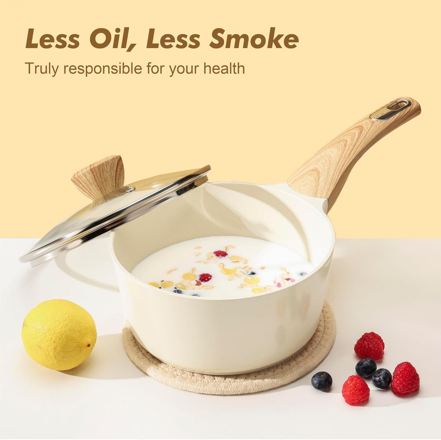 SENSARTE 14-Piece Ceramic Cookware Set | Non-Stick Induction Pots & Pans | Healthy & Non-Toxic