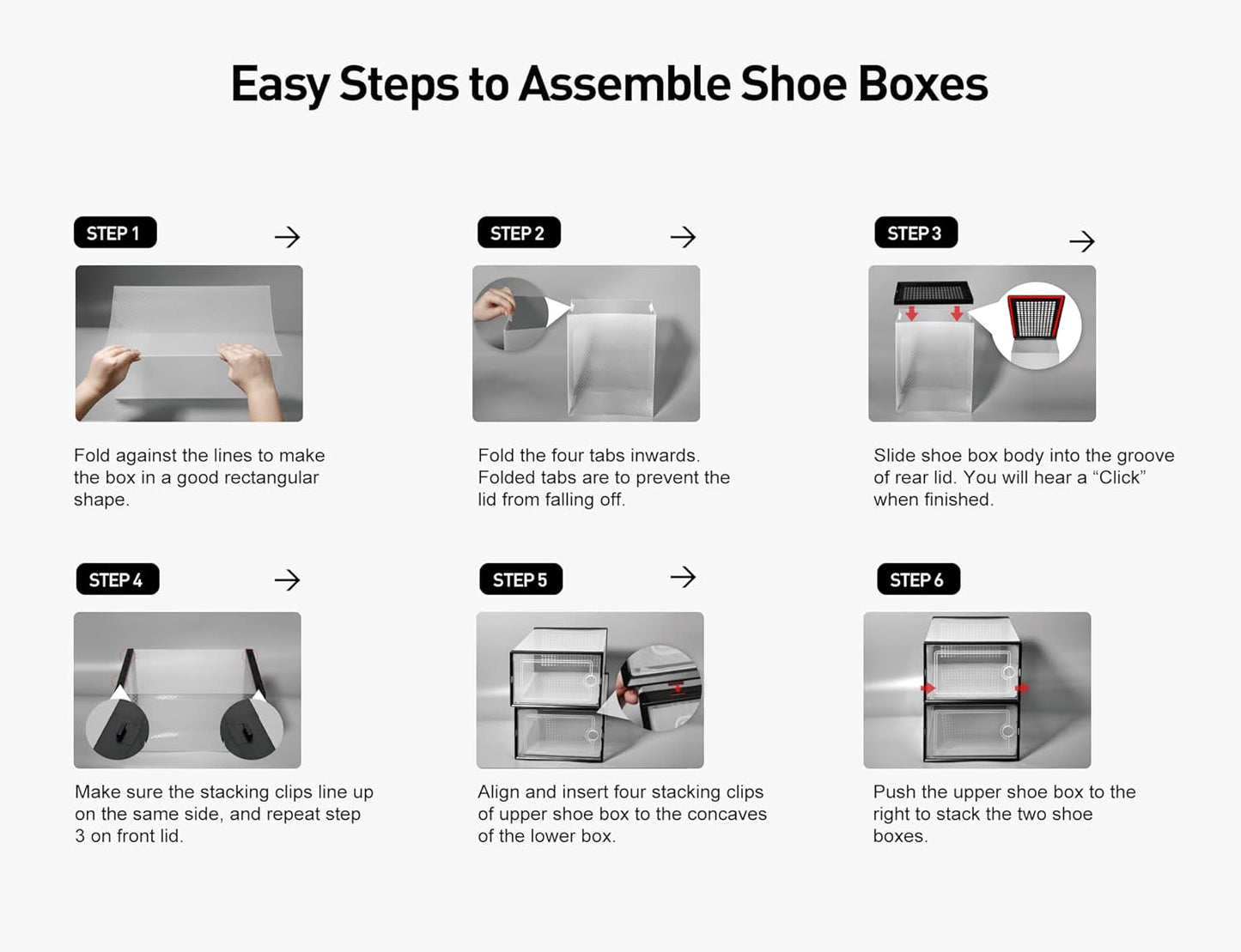 Kuject X-Large Shoe Storage Boxes - Clear Plastic Stackable 12 Pack | Sneaker & Toy Organizer Bins in Blue