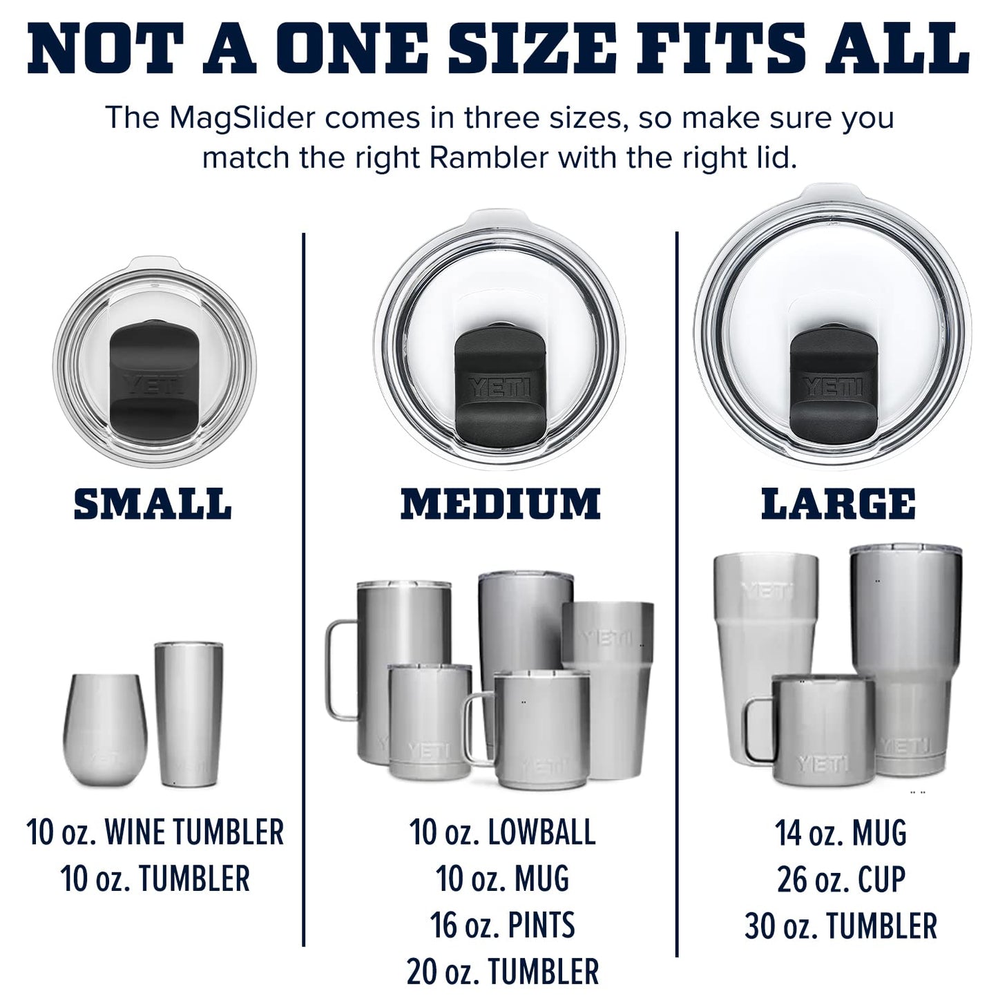 YETI Plastic Rambler MagSlider Lid for 10 oz Wine Tumbler