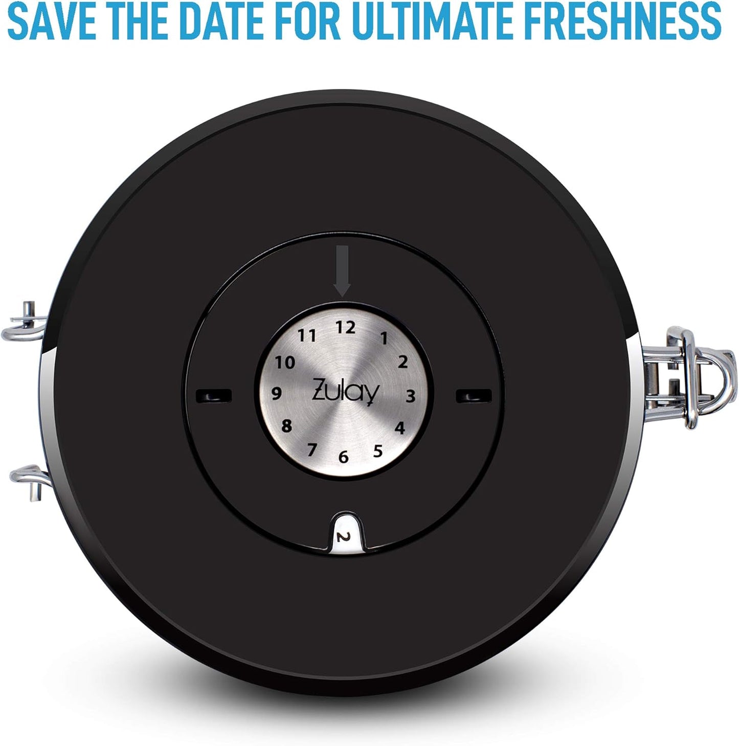 Zulay Airtight Coffee Canister - Stainless Steel Storage with Scoop, Date Tracker & CO2 Valve | Large Size