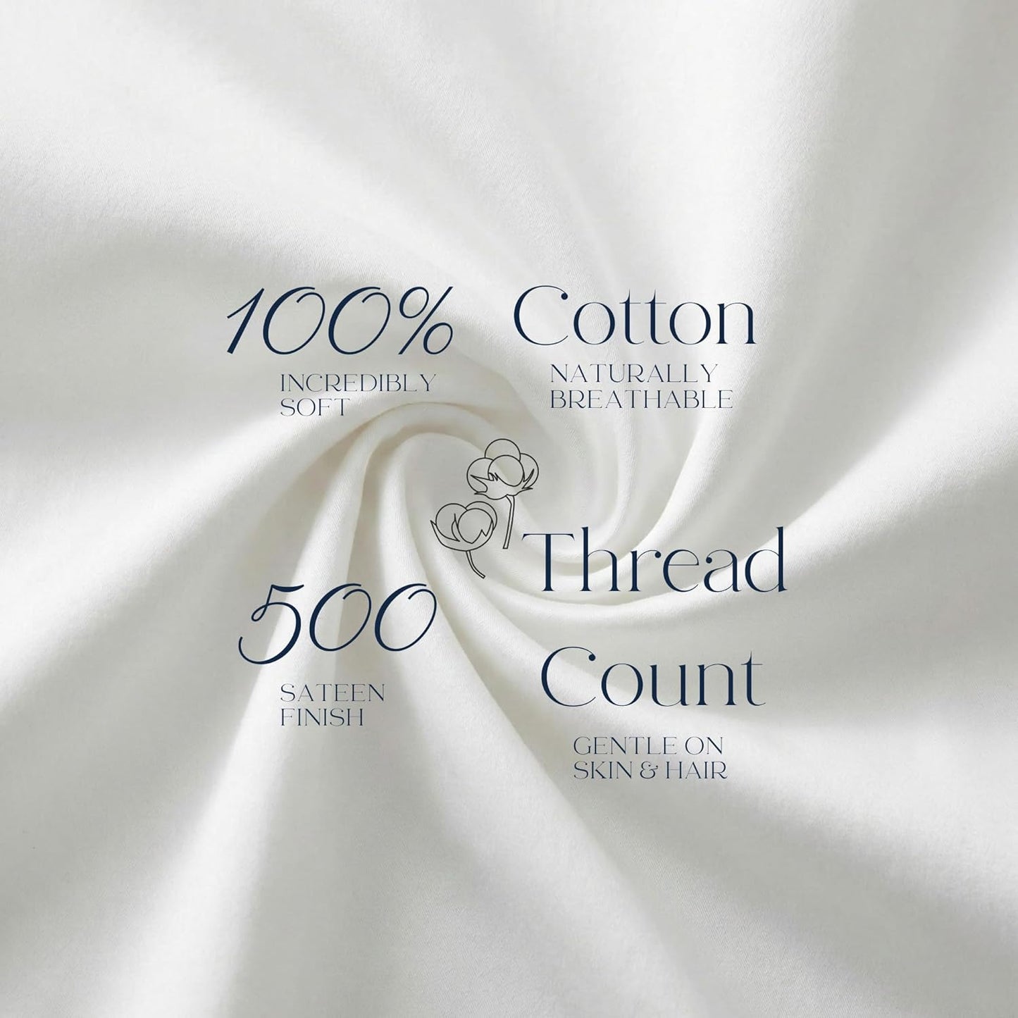 Beckham Hotel Collection Pillowcases - Queen Size Set of 2 | Silky Smooth 500TC Cotton Sateen, Cool Touch, White
