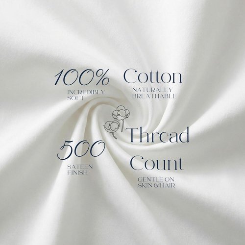 Beckham Hotel Collection King Size Pillowcases - Silky Smooth 500TC Cotton Sateen Set of 2 | Cool Touch, White