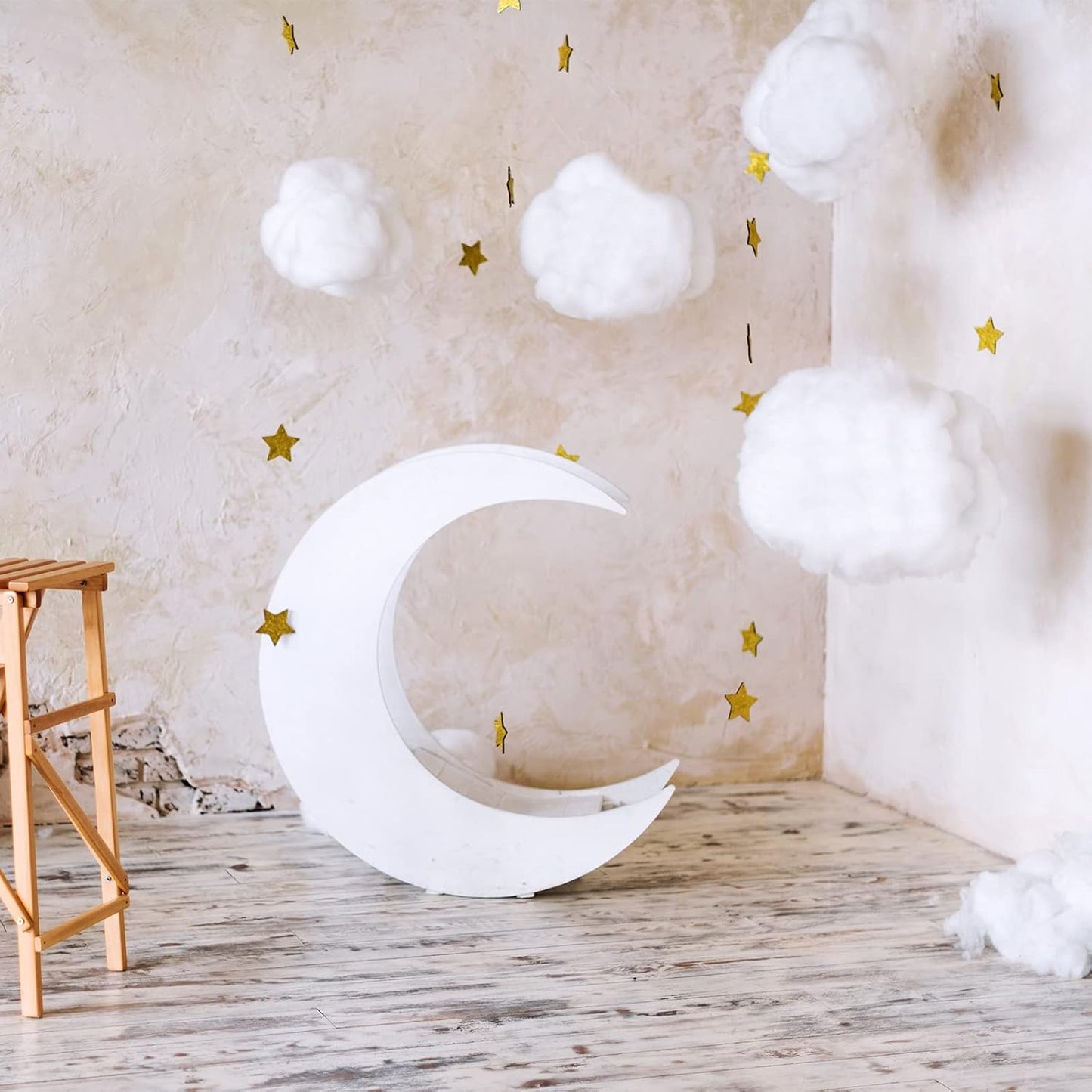 Tatuo 6 Pcs Artificial Hanging Clouds - 3D Imitation Cotton Decorations for Halloween & Wedding Decor