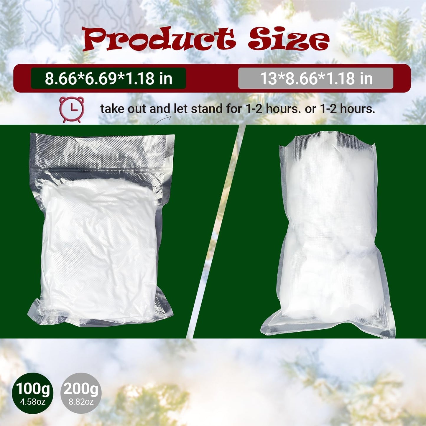 Skiennix Fake Snow Decor - Fluffy, Flame-Resistant Artificial Snow for Indoor Winter Decoration | 0.22 Pounds