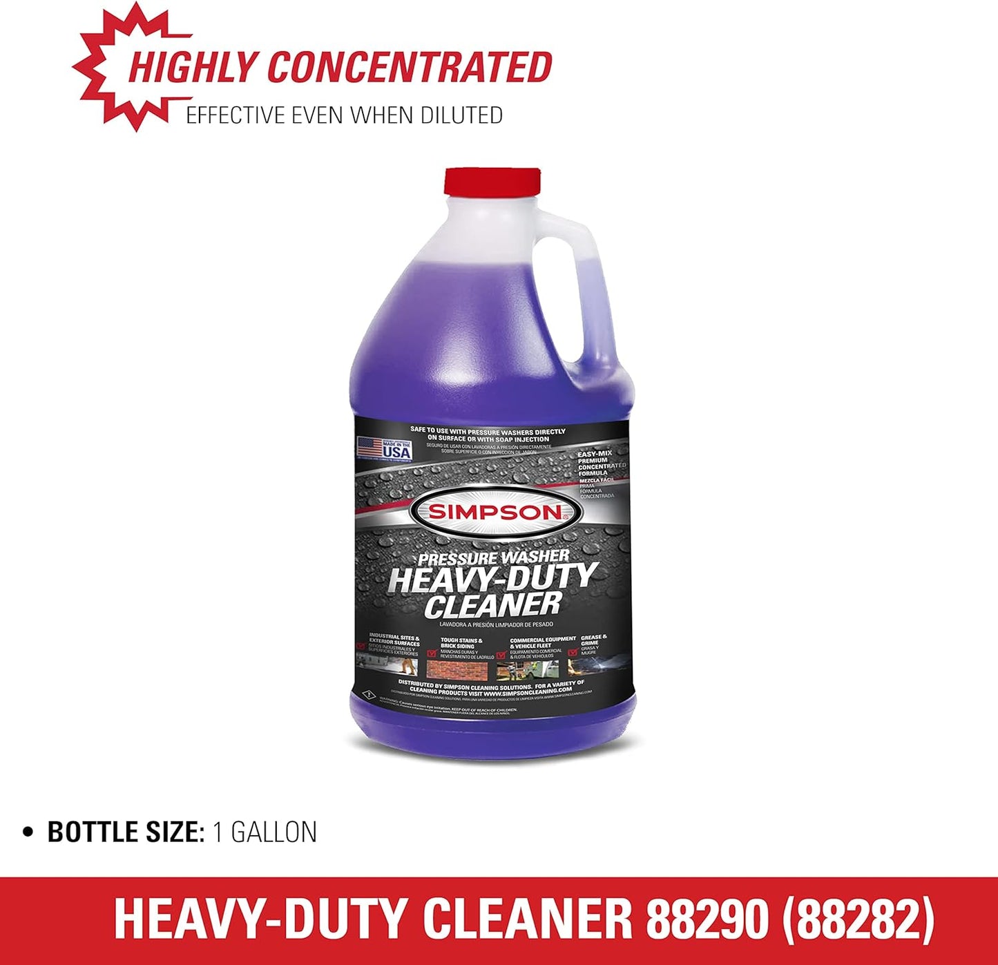 Simpson Cleaning Concentrated Soap Solution - Powerful Pressure Washer Cleaner | 1 Gallon, Purple