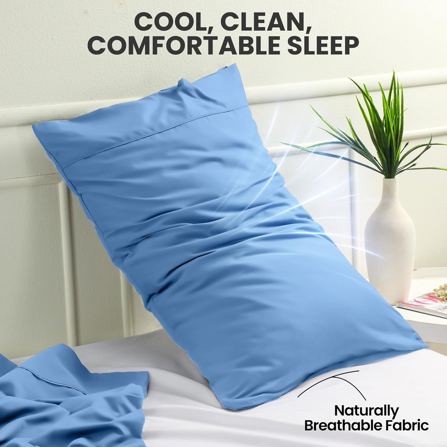 Utopia Bedding Pillow Cases | Soft Brushed Microfiber 2-Pack - Oeko-TEX Certified, 20x26 Inches (Dutch Blue)