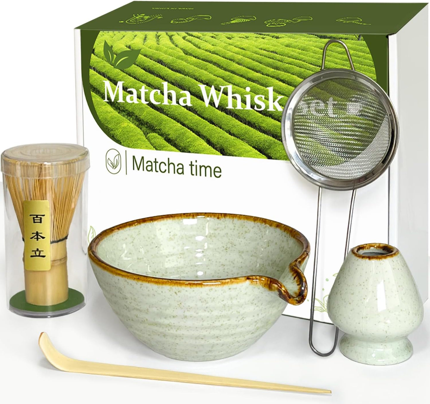 Vaiheng Matcha Whisk Set - Complete Bamboo Whisk, Bowl, Holder & Accessories | Perfect Gift for Tea Lovers