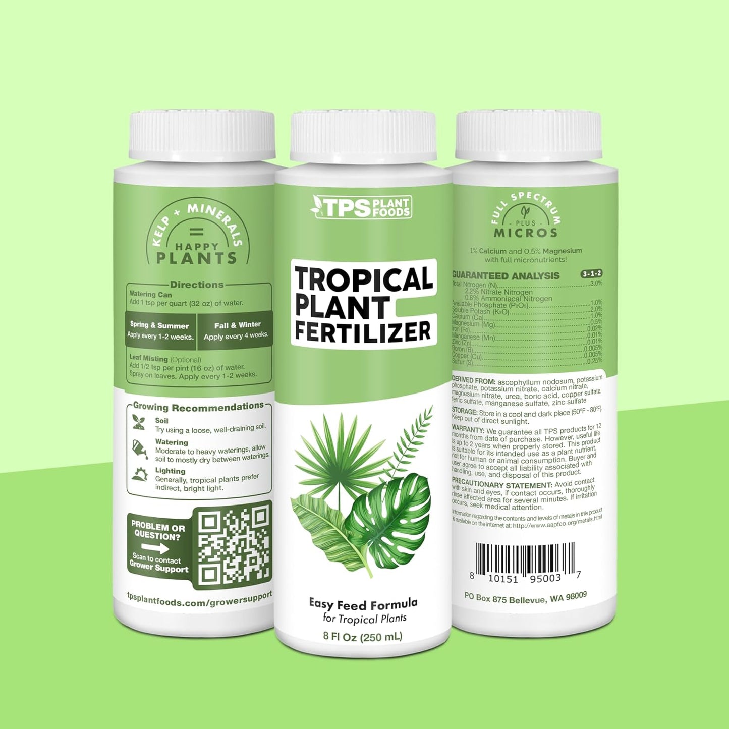 Skiennix Tropical Plant Fertilizer - Liquid Plant Food for Lush Growth & Stronger Roots, 8 oz