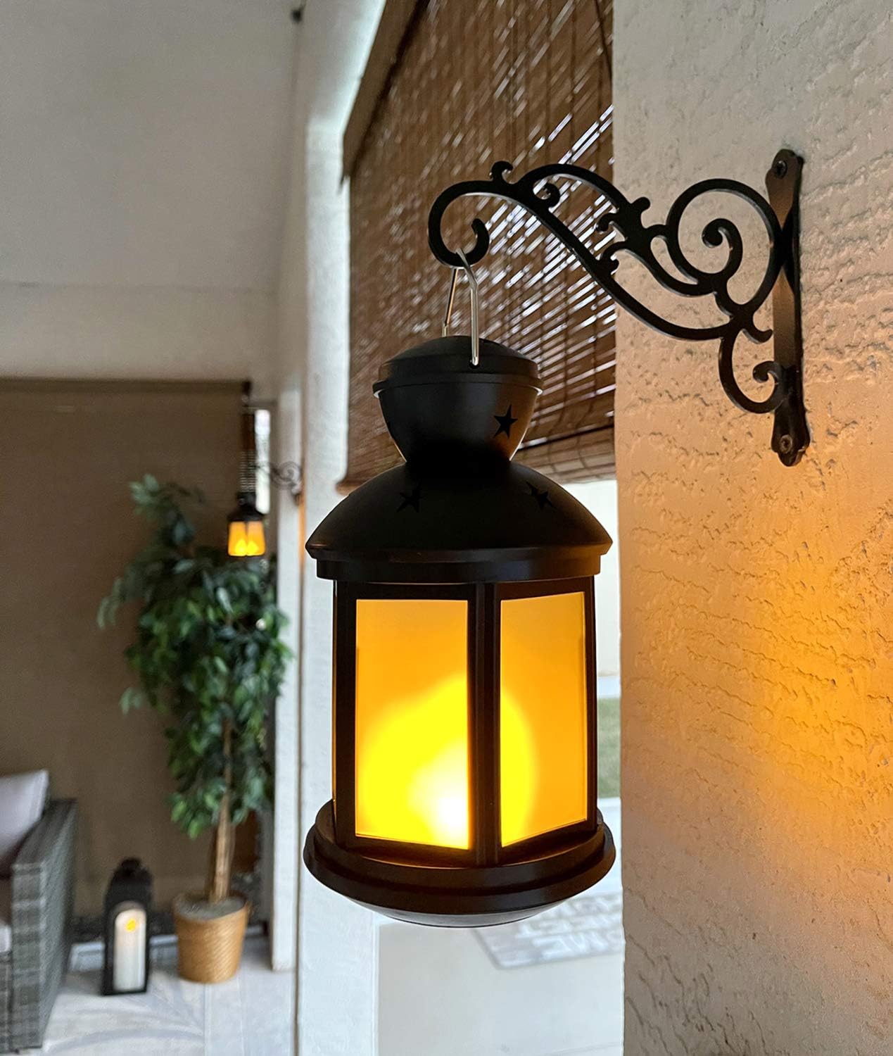 Regine Switzerland Decorative Iron Wall Hooks - 6-Inch for Lanterns, Solar Lights & More | Set of 2, Black