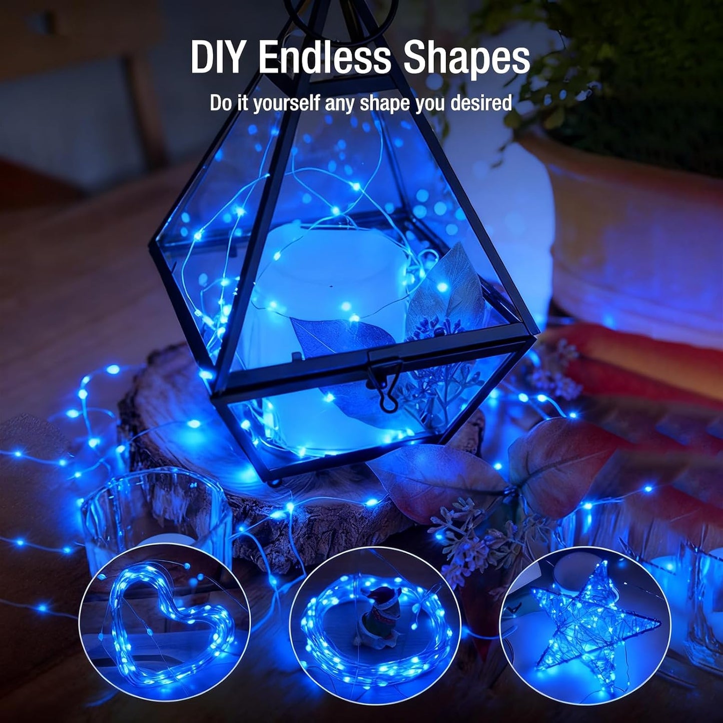 Skiennix 6 Pack Fairy Lights - 7ft Battery Operated 20 LED Twinkle Lights | Waterproof Mini String Lights for DIY Party & Wedding Decor - Blue