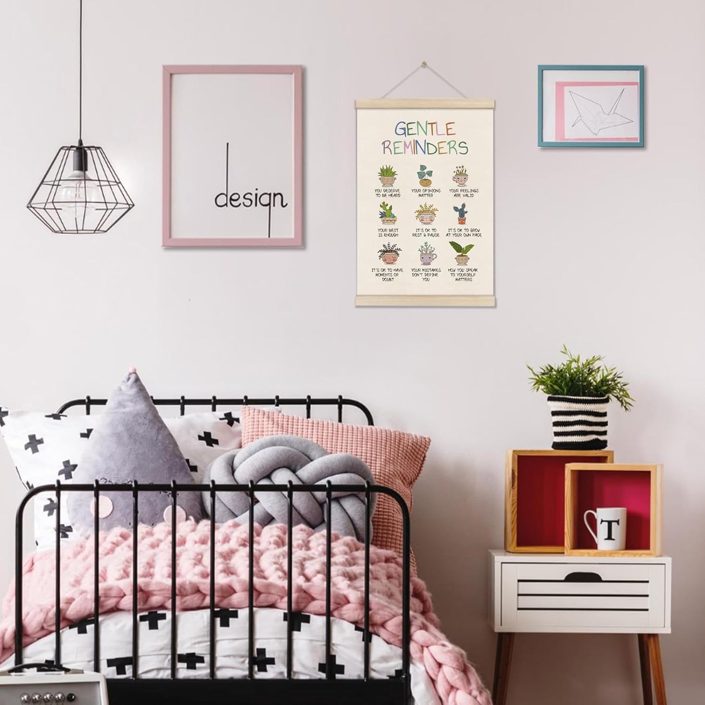 Motivational Wall Art by [Brand Name] - Positive Affirmations Poster | 16x12 Inch Mental Health Decor