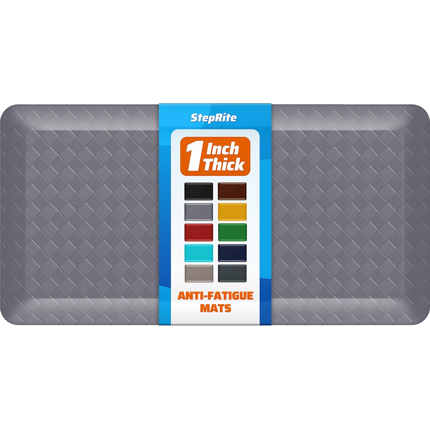 StepRite 1” Thick Kitchen Mats for Floor, Anti Fatigue Kitchen Rugs, Non-Slip,Heavy Duty Water Resistant Kitchen Rug, Standing Desk Mat for Friends, Family, Home, Kitchen, Office (39" x 20", Grey)