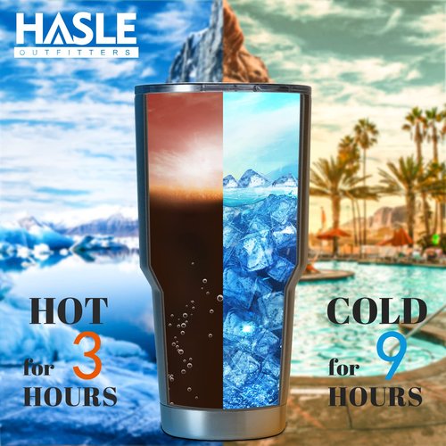 HASLE OUTFITTERS 30oz Stainless Steel Tumbler, Double Wall Vacuum Insulated Travel Mug Tumbler, Durable Insulated Coffee Mug, Gift Box Set (Grey, 1)