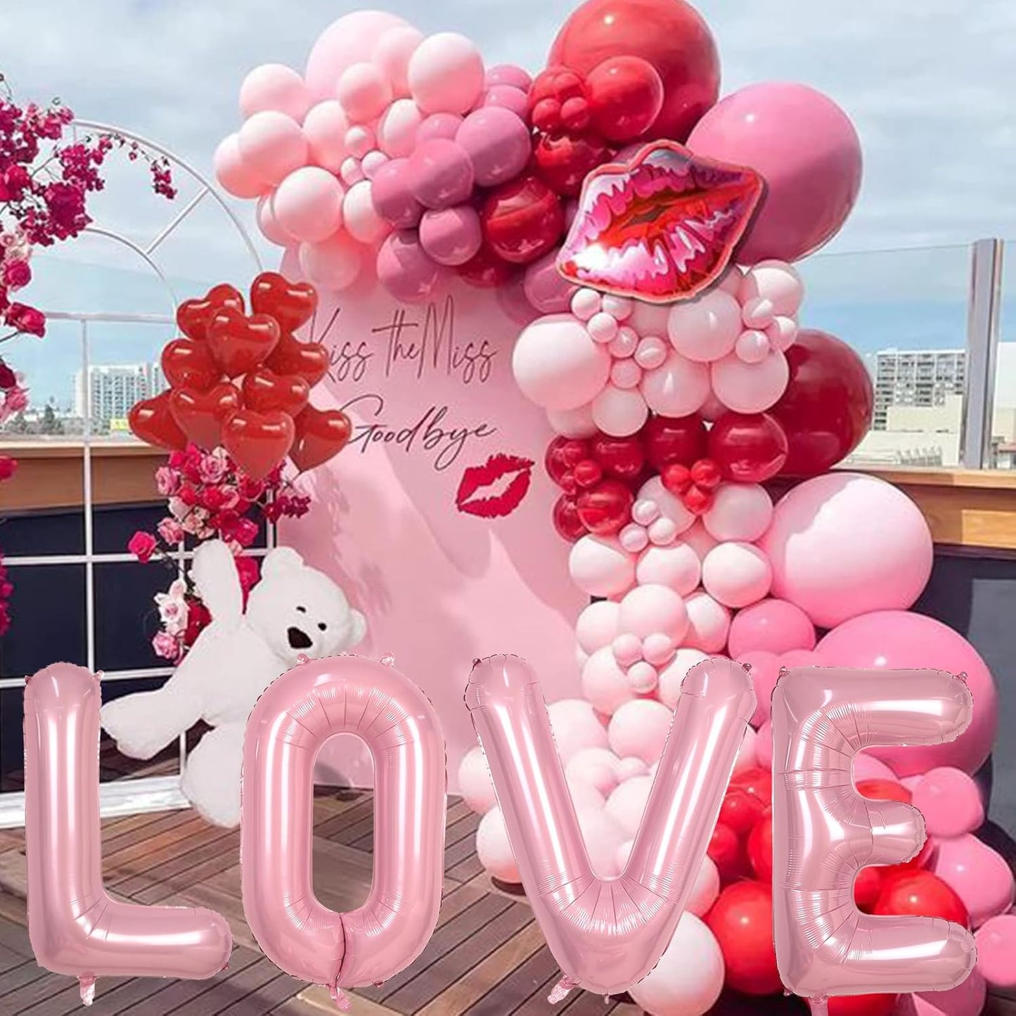 Skiennix 40-Inch Giant Pastel Pink Mylar Balloon - Self-Inflating Letter W for Birthday & Baby Shower Decor