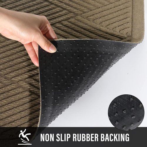 HIYARD Front Door Mat - Absorbent, Stain & Fade Resistant | Non-Slip Rubber Backing, 30x17, Beige
