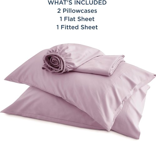 Bedsure Cooling Bed Sheets - Rayon from Bamboo, Breathable & Soft, Deep Pocket Up to 16" | Lavender Hotel Luxury