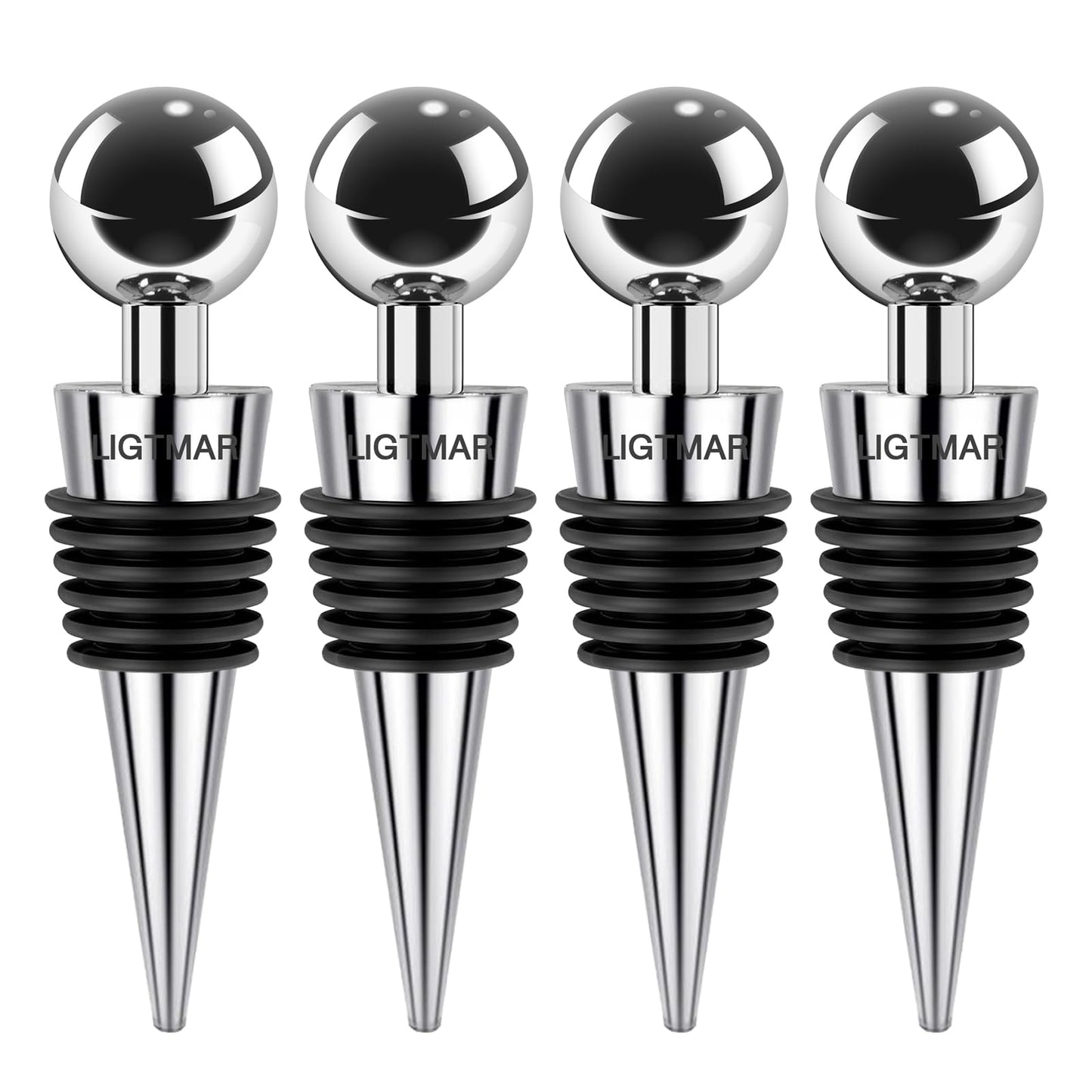 4Pcs Wine Saver Wine Stopper Wine Bottle Plug with Silicone Reusable Wine Corks, Expanding Beverage Bottle Stopper, Reusable Bottle Sealer Keeps Wine Fresh