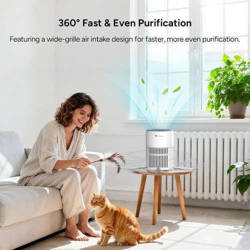 Dr.Prepare Air Purifier - H13 HEPA Filter, 15 dB Sleep Mode, 360° Air Inlet | Covers Up to 1075 ft²
