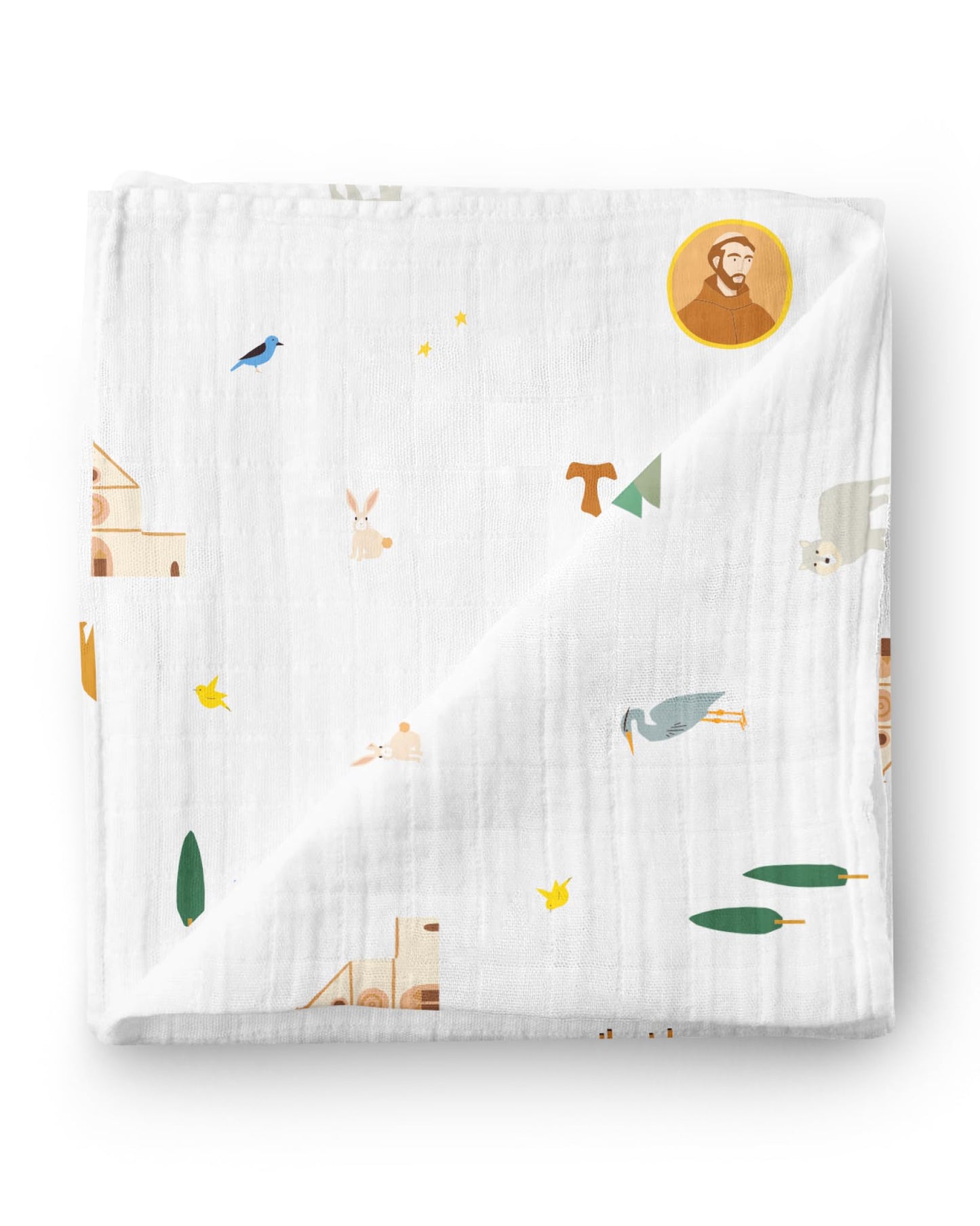 Be A Heart Muslin Swaddle Blanket, Baby Cotton Blanket, Baptism Gift