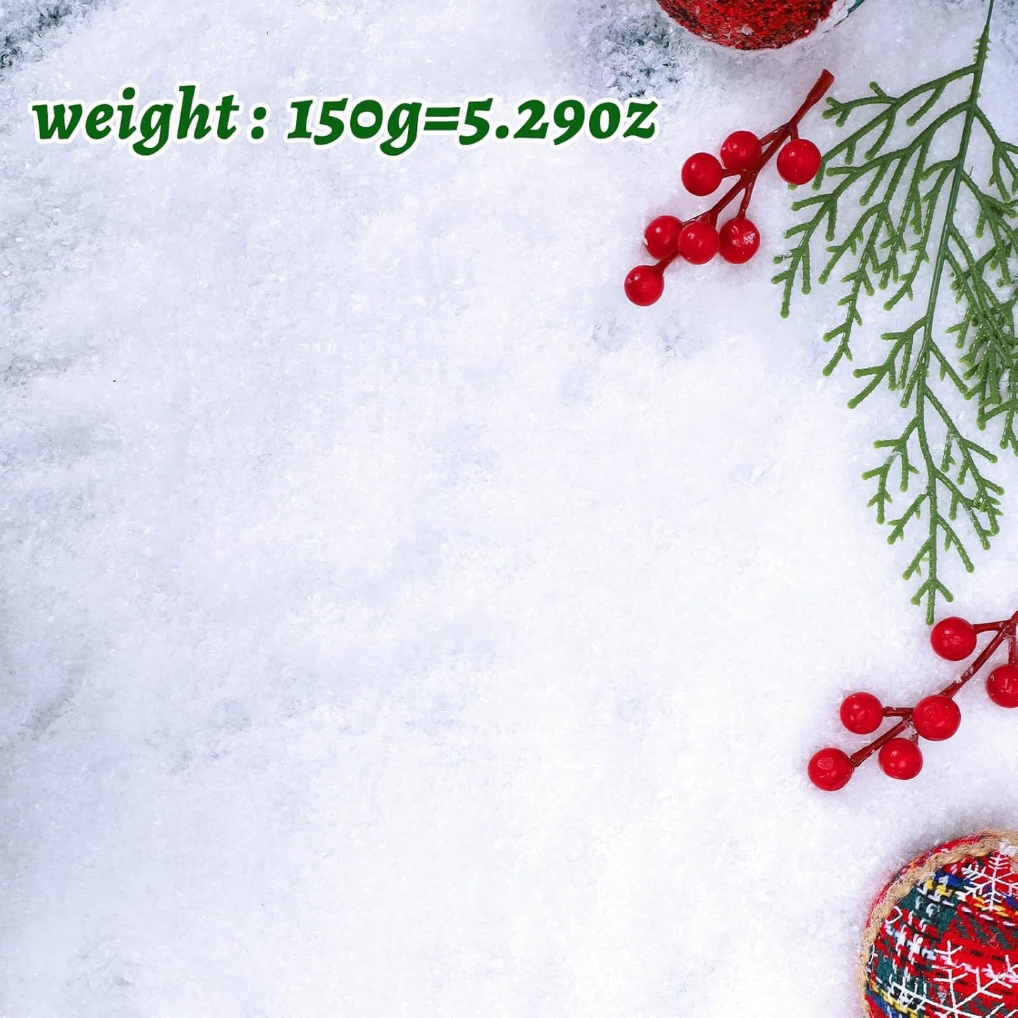 RGQSUN Christmas Fake Snow - 5.3oz Artificial Snow Powder for Holiday Crafts & Party Decor