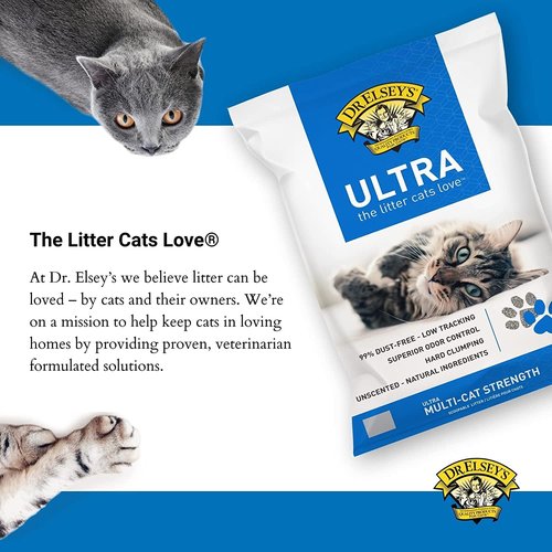 Dr. Elsey's Clumping Cat Litter - Ultra Unscented Formula | 40 lb. Bag for Odor Control