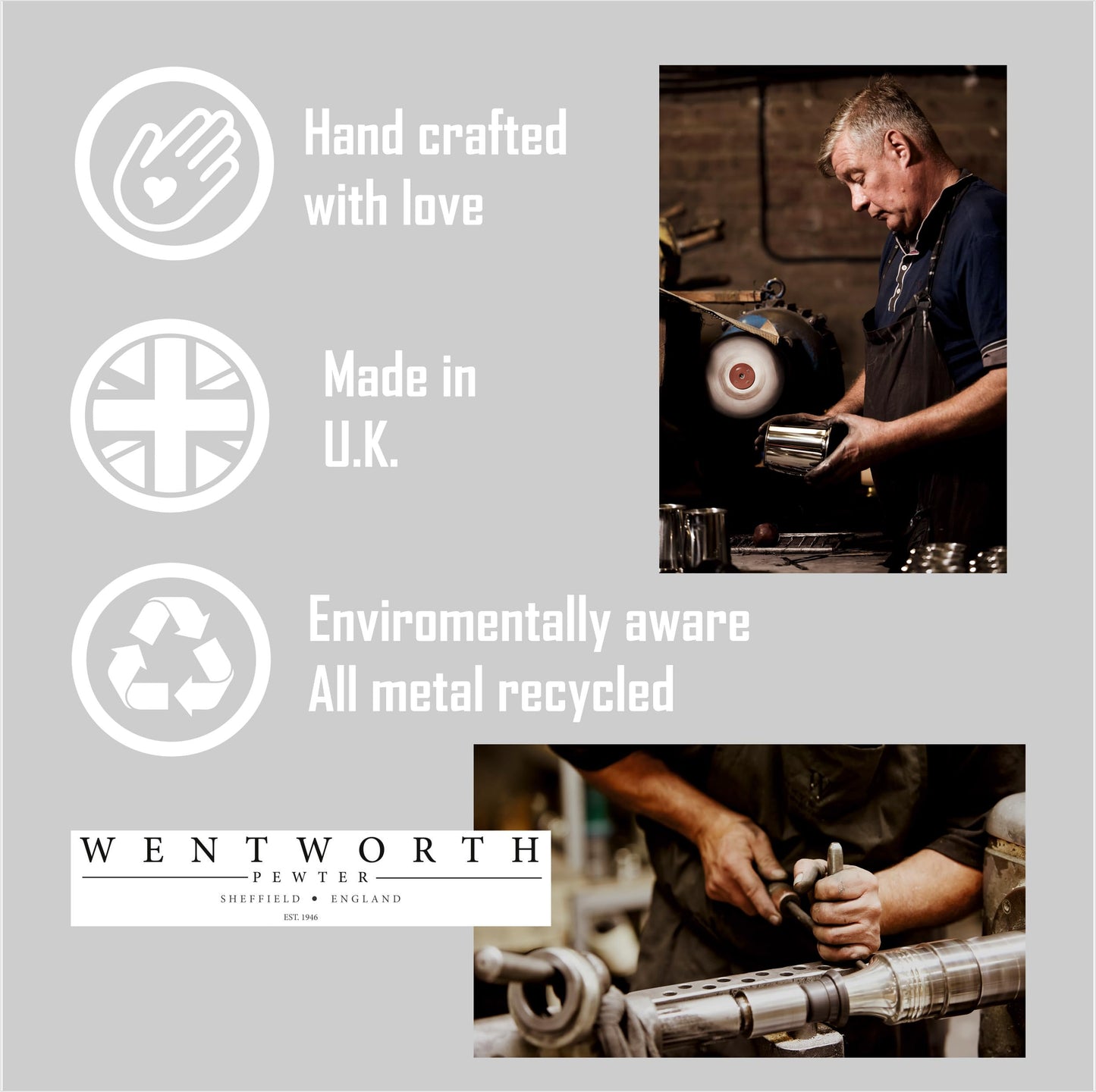 Wentworth Pewter - Standard Celtic Band Pewter Quaich Whisky Tasting Bowl Loving Cup Burns Night