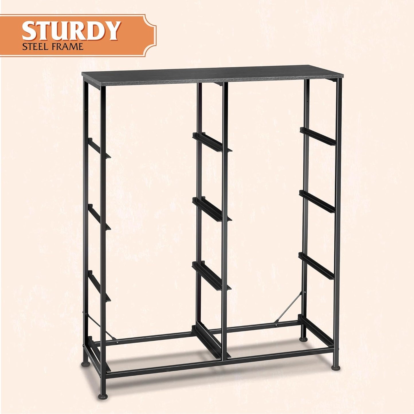 WLIVE Fabric Dresser - Tall 8-Drawer Storage Tower with Bins for Bedroom | Charcoal Black