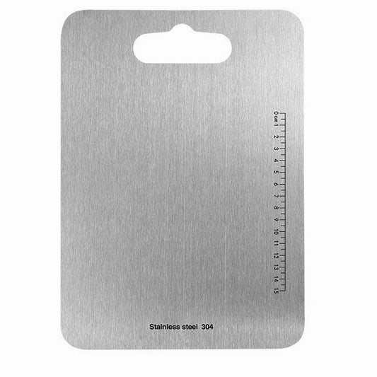 QinSuiKai Large Stainless Steel Cutting Boards, 14" x 9.8" Thickened Steel Chopping Boards for Kitchen With Clear Scale for Rolling, Meat, Fruit, Vegetables,Non Toxic and Dishwasher Safe (35x25cm)