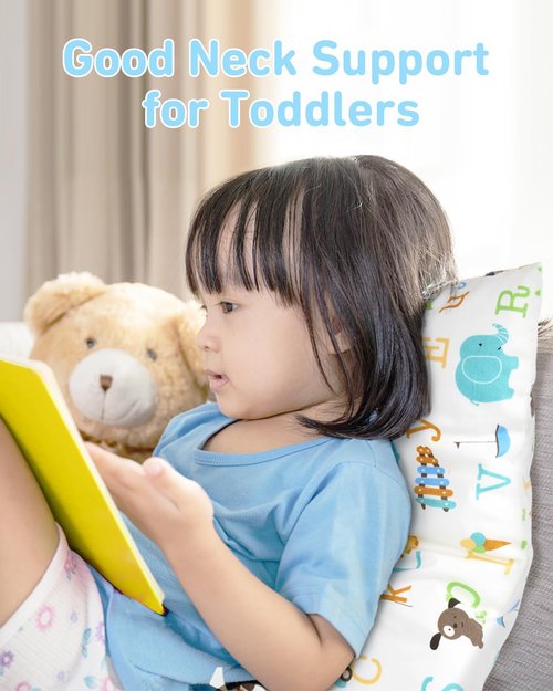 Babebay Toddler Pillow - Soft Cotton, Machine Washable, 13x18 Inches - Perfect for Sleep | 1 Pack