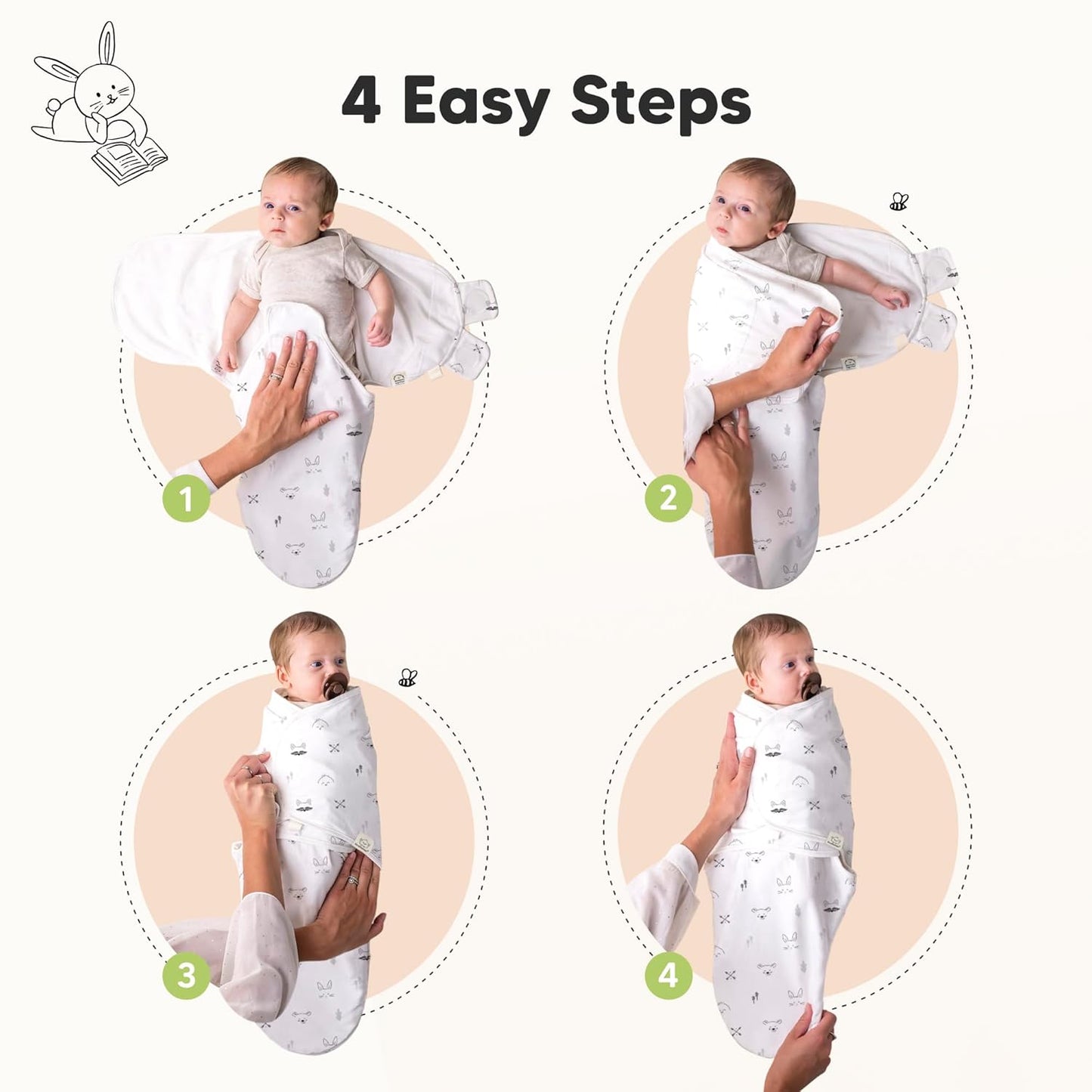 Nordic Organic Baby Swaddle Sleep Sacks - Soft & Snug for Newborns 0-3 Months | 3-Pack, Unisex