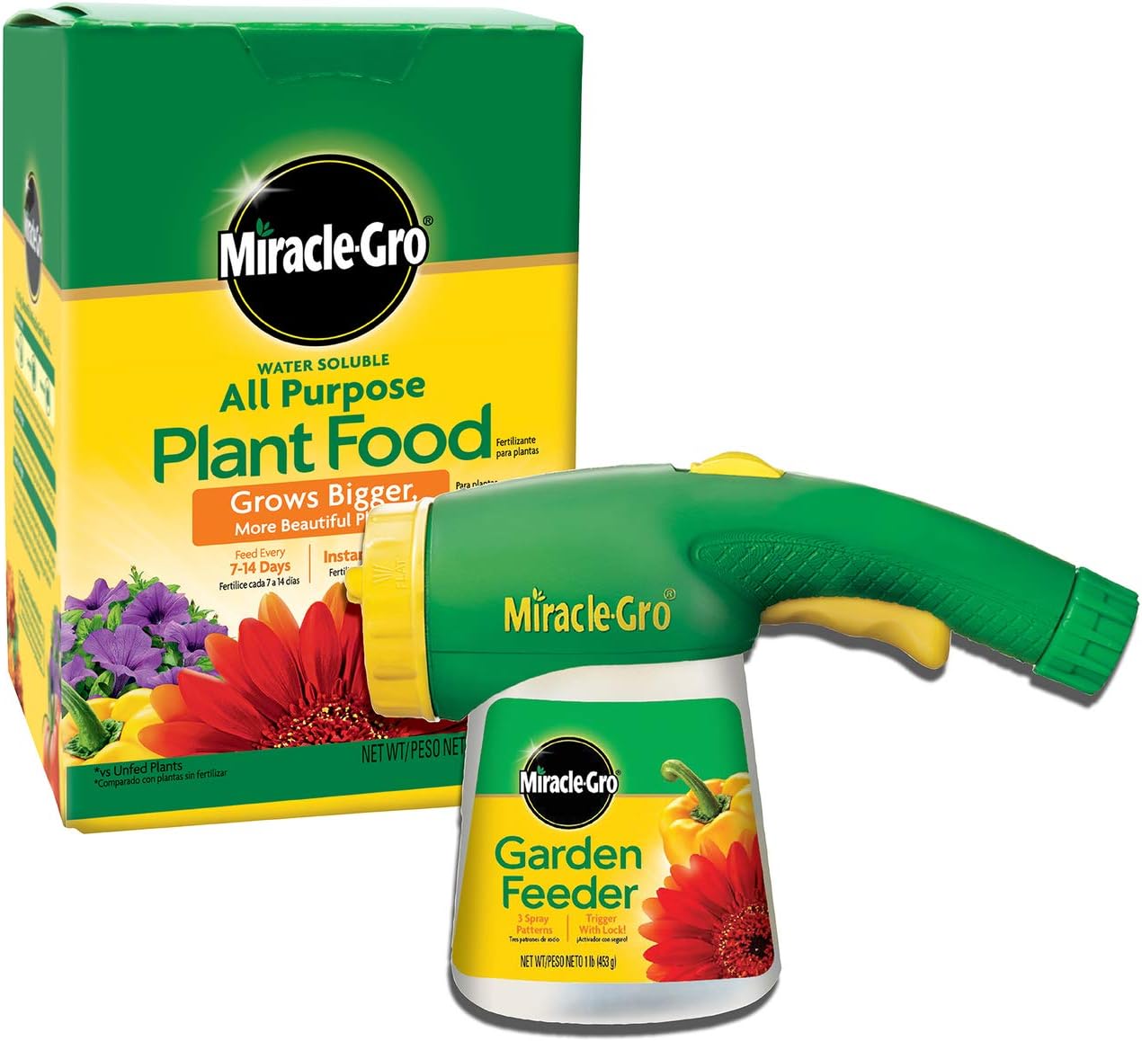 Miracle-Gro All-Purpose Plant Food & Garden Feeder Bundle - Ideal Fertilizer for Flowers, Vegetables, Trees & Shrubs