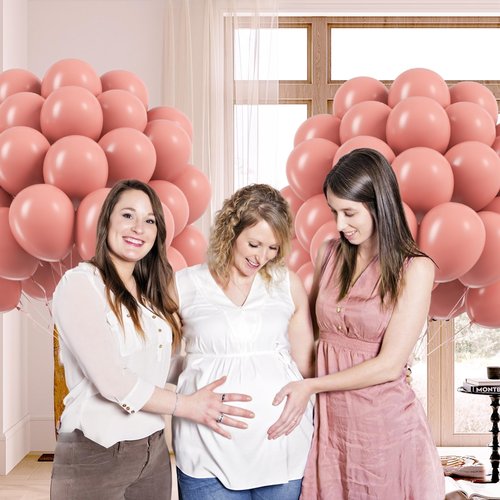 Dusty Pink Balloons 12 inch, Dusty Rose Latex Balloons 50pcs Party Balloon for Boho Wedding Baby Shower Gender Reveal Birthday Party Decorations