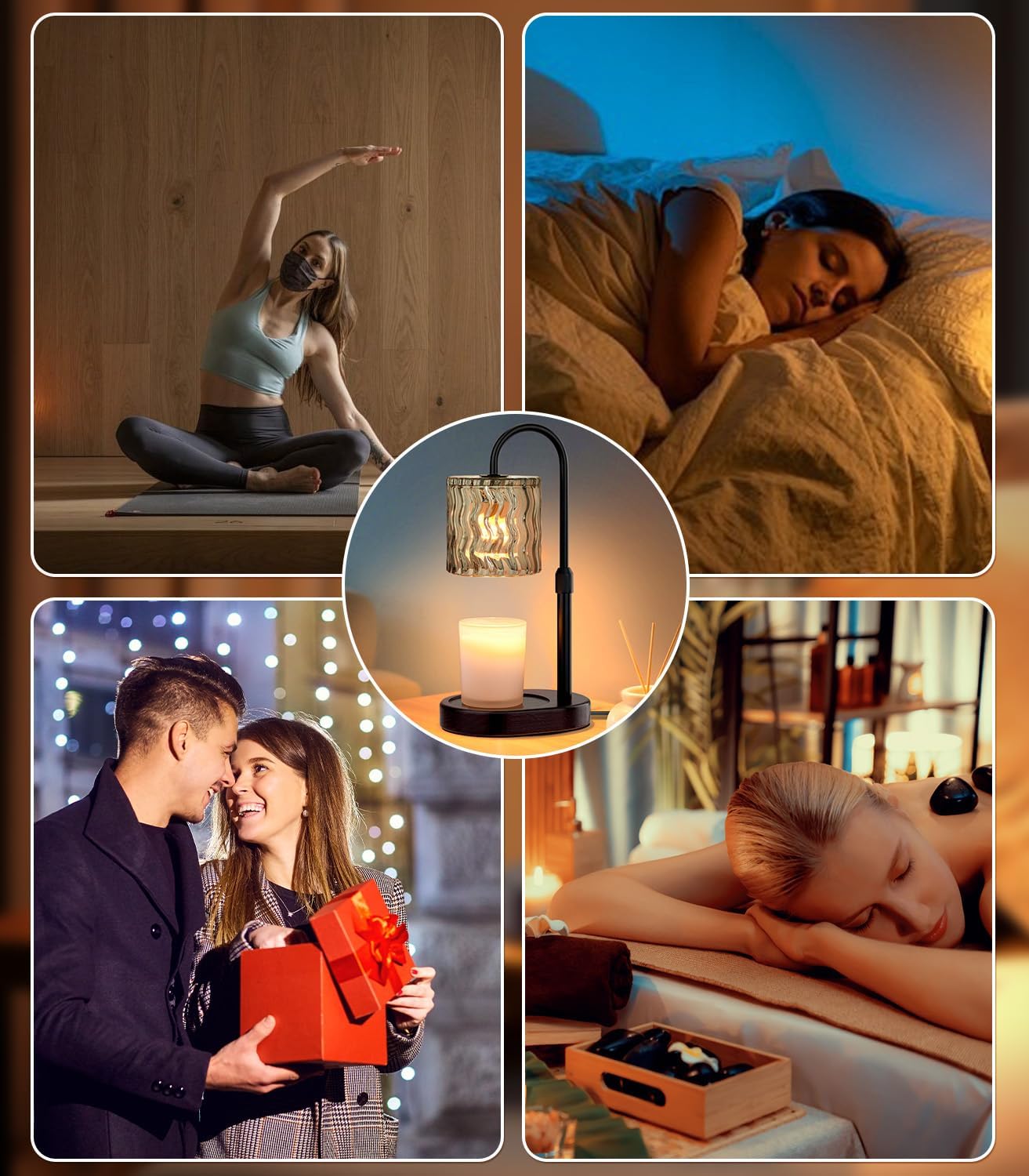 Skiennix Candle Warmer Lamp - Electric Timer & Dimmable Height Adjustable Burner | No Flame Scented Wax Melts