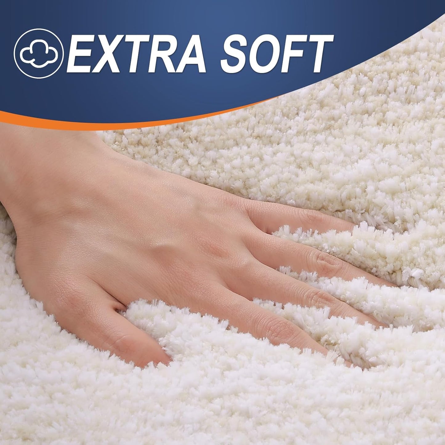 OLANLY Large Bathroom Rugs - Extra Soft Microfiber Mat 54x24 | Quick Dry, Washable, Rubber Backing, Light Beige