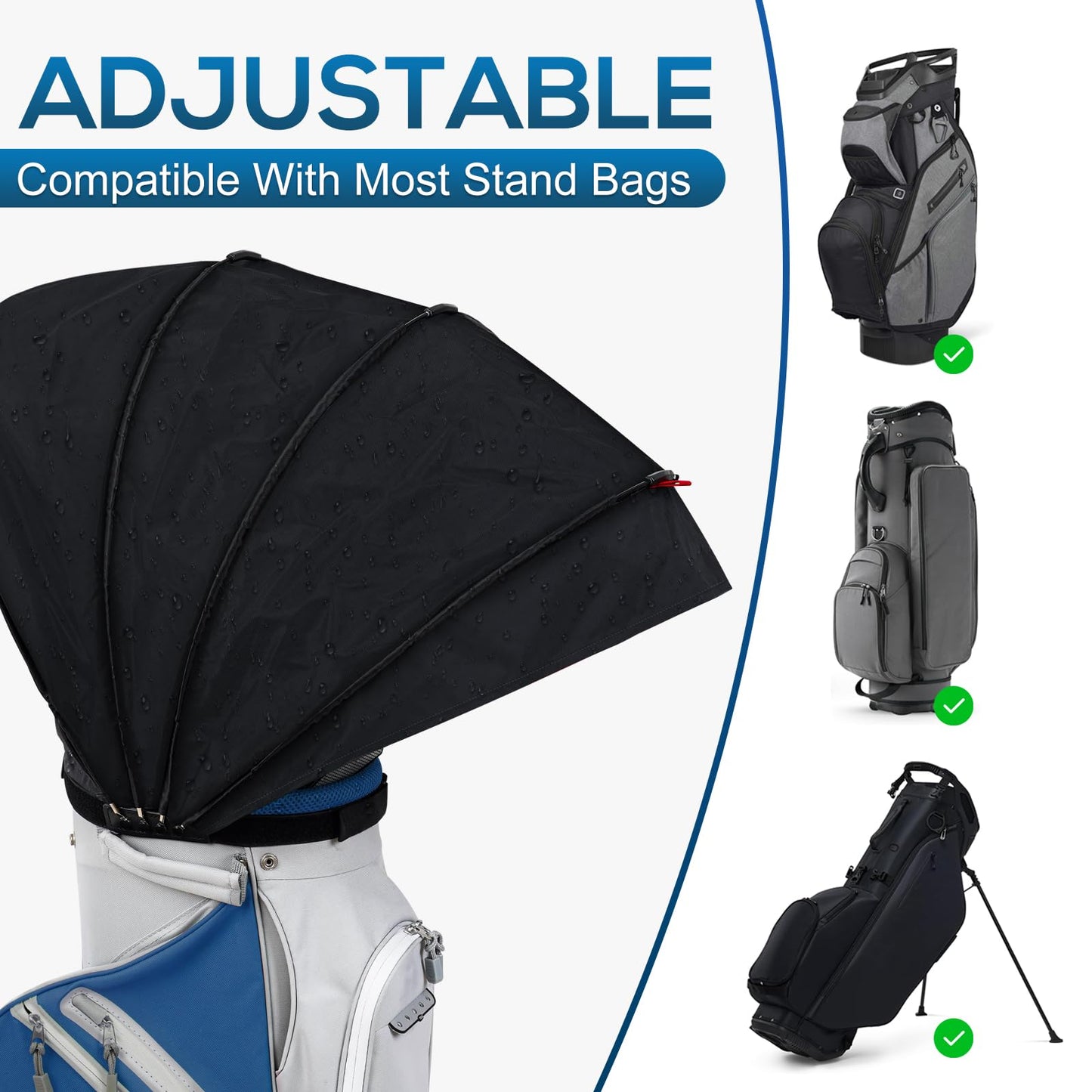 LZFAN Golf Bag Rain Cover, Golf Club Protector, Waterproof Rain and Dust Covers, Easy Access Golf Bag Rain Hood/Cover, Anti UV,Anti-Static,All Weather Protection, Garage Storage (Upgrade-Zipper)