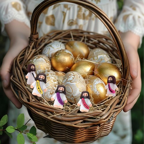 AKFAHOIF Mini Jesus Figurines - 40pcs Bulk Set for Nativity Decor & Religious Gifts