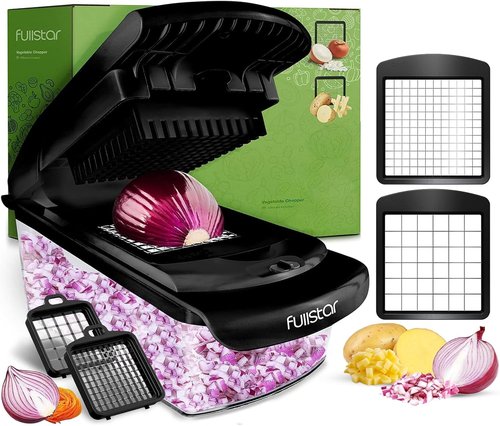 Fullstar 2-in-1 Black Chopper - Versatile Kitchen Tool with Blade Replacement Option