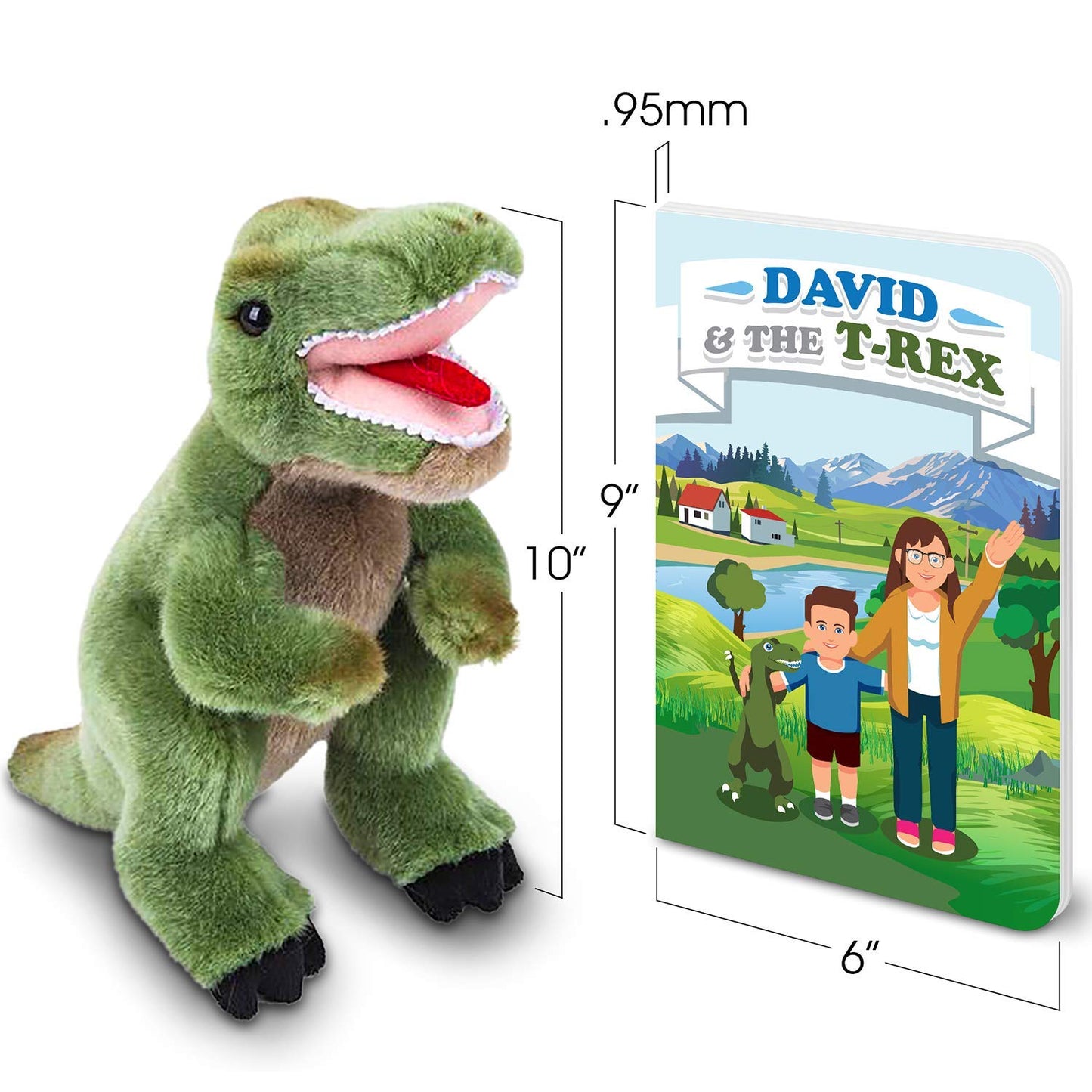 ArtCreativity Educational Book for Kids with T-Rex Dinosaur Plush Toy, Fun Children’s Learning Booklet About The Environment, Super-Soft and Cuddly Stuffed Animal, Best Gift for Boys and Girls
