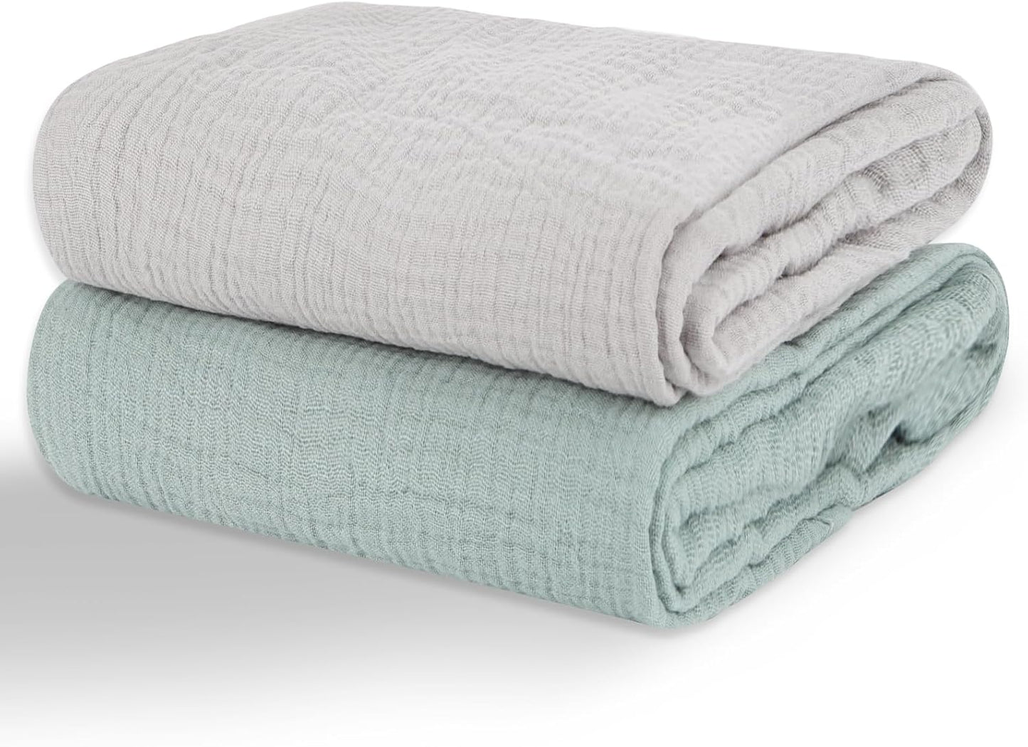 Muslin Swaddle Blankets - 100% Cotton Soft & Breathable Newborn Receiving Blankets | 2 Pack, Large 40 x 40 Inches