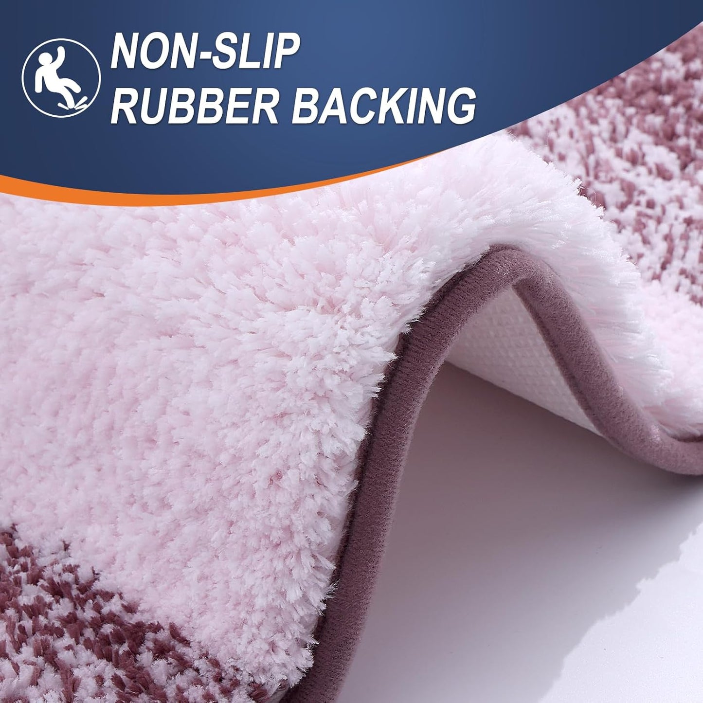 OLANLY Bathroom Runner Rug - Extra Soft Microfiber Mat | Quick Dry, Washable, 59x24, Mauve