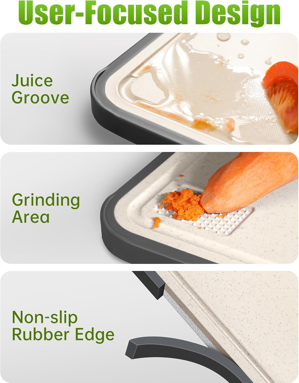 Stainless Steel Cutting Board - Non-Toxic 2-in-1 Double-Sided Design | Easy to Clean, Large 16”×11” Size