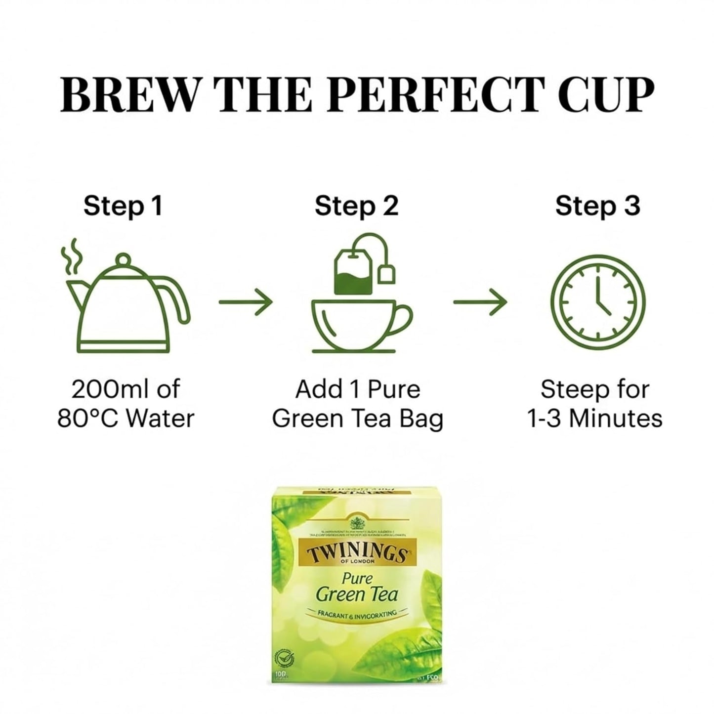 Twinings Green Tea Bags - All-Natural, Pure Flavor - 100 Count Pack