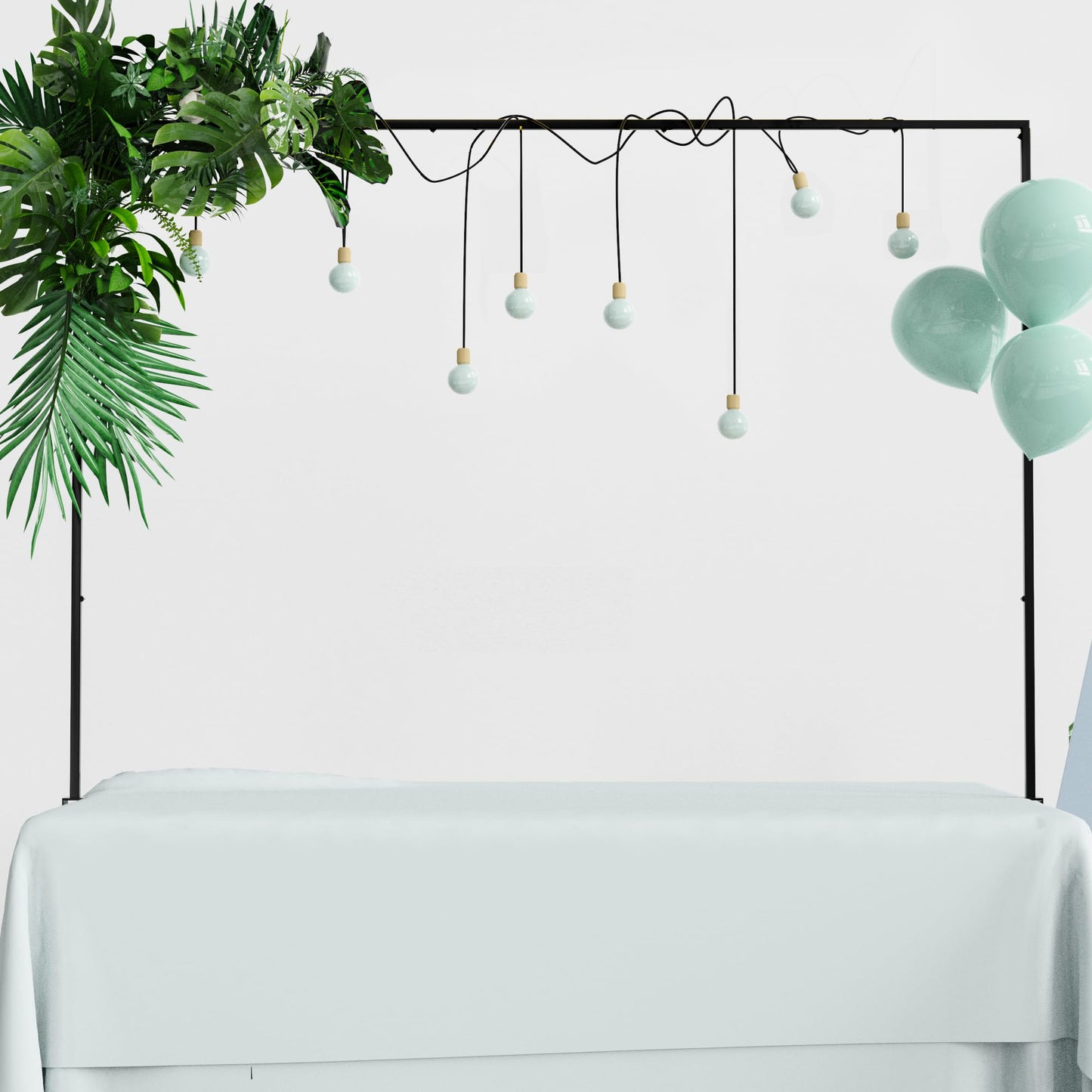 Xiomot Over the Table Rod Stand with Clamps Adjustable 13''-42'' Tall 29"-98" Length Set of 2 Black Table Arch Hanging for Wedding Birthday Party Halloween Christmas Decoration
