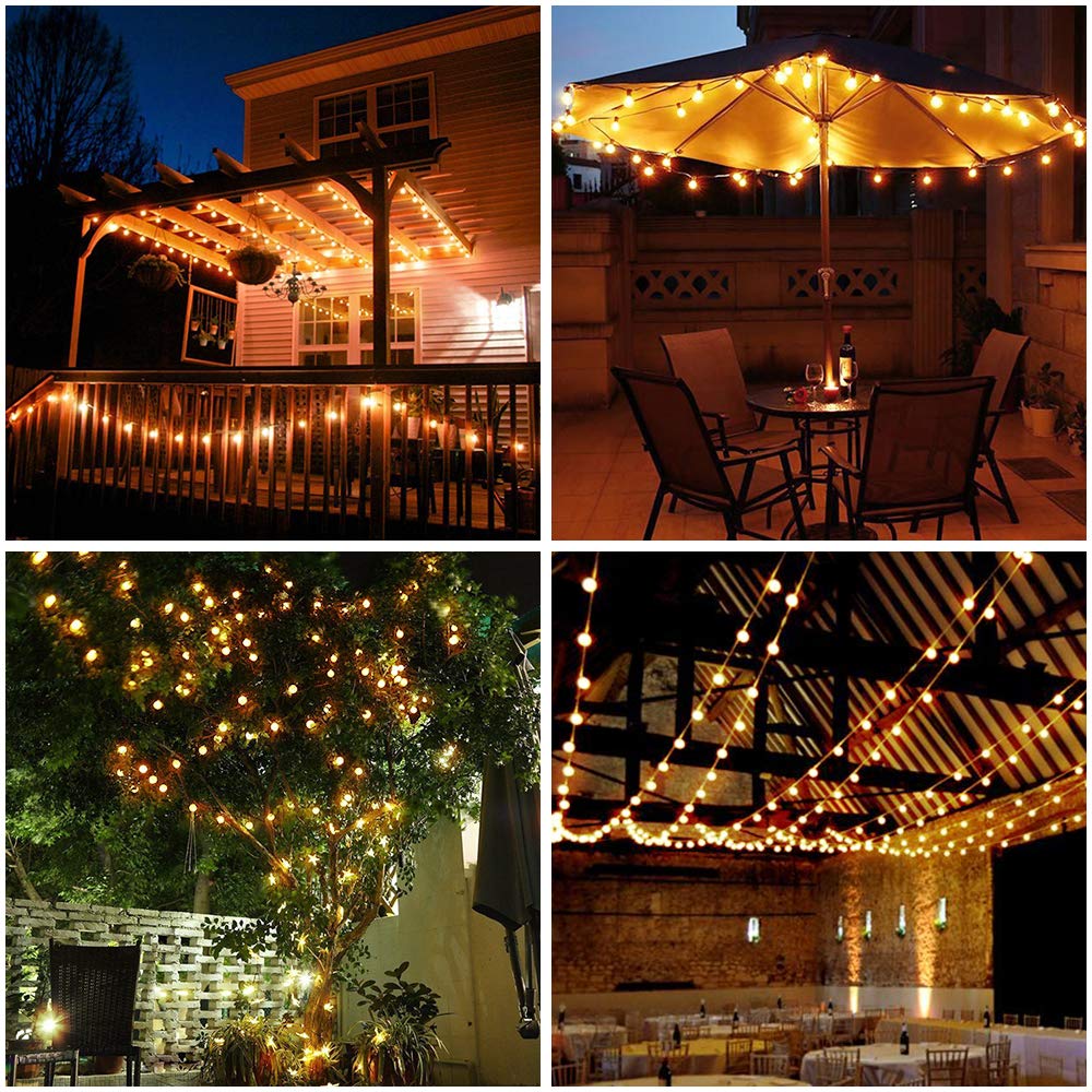 Metaku Globe String Lights Fairy Lights Battery Operated 16.4ft 50LED String Lights with Remote Waterproof Indoor Outdoor Hanging Lights Decorative Christmas Lights for Home Party Patio Garden Wedding