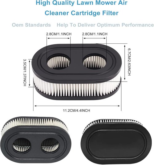 593260 Air Filter - Premium Lawn Mower Air Cleaner Cartridge Replacement (2 Pcs) for 550E, 500EX, 625 Series