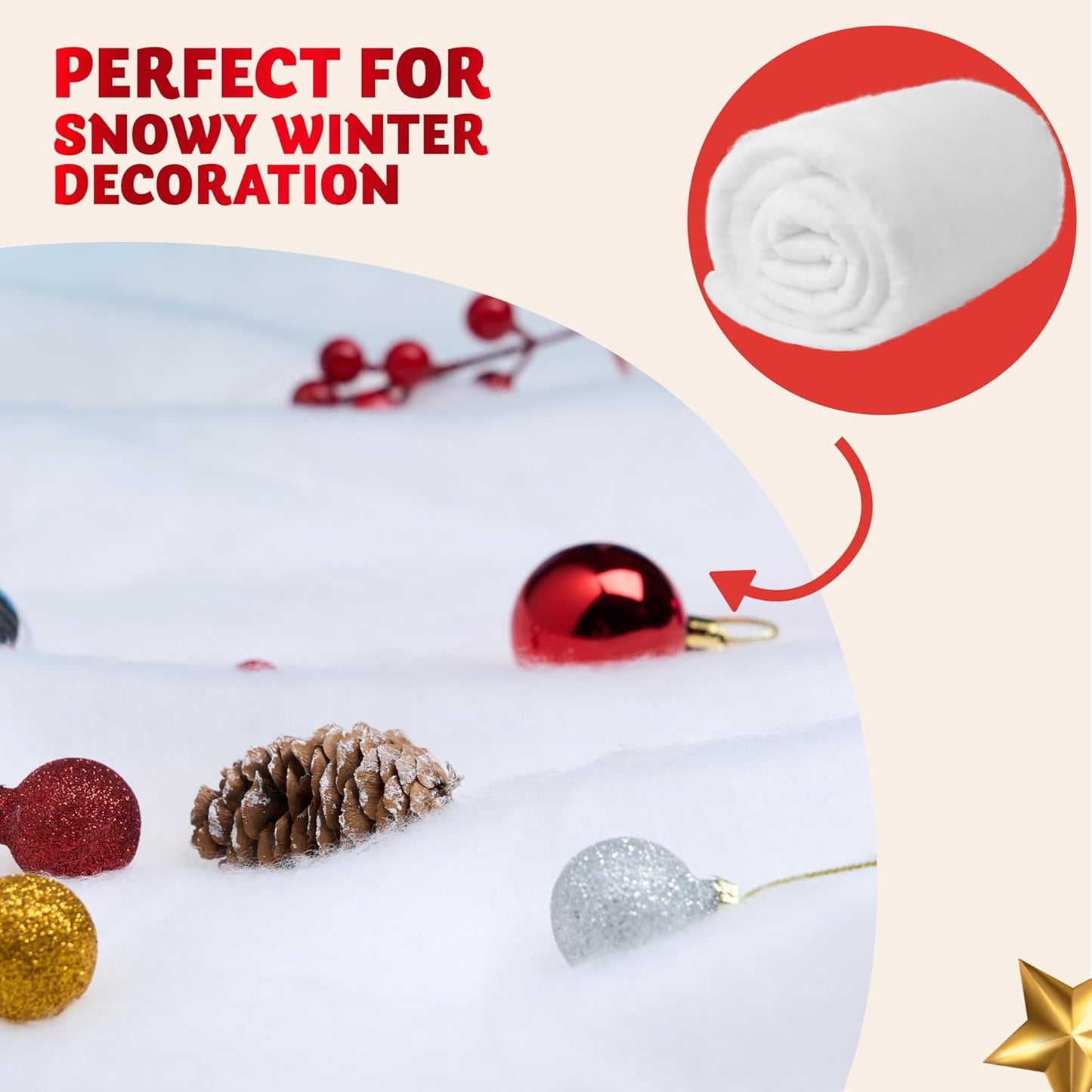 JOYIN Christmas Snow Blanket Roll - Thick White Soft Fake Snow Cover | 3x8 Ft, 2 Pcs for Holiday Decor