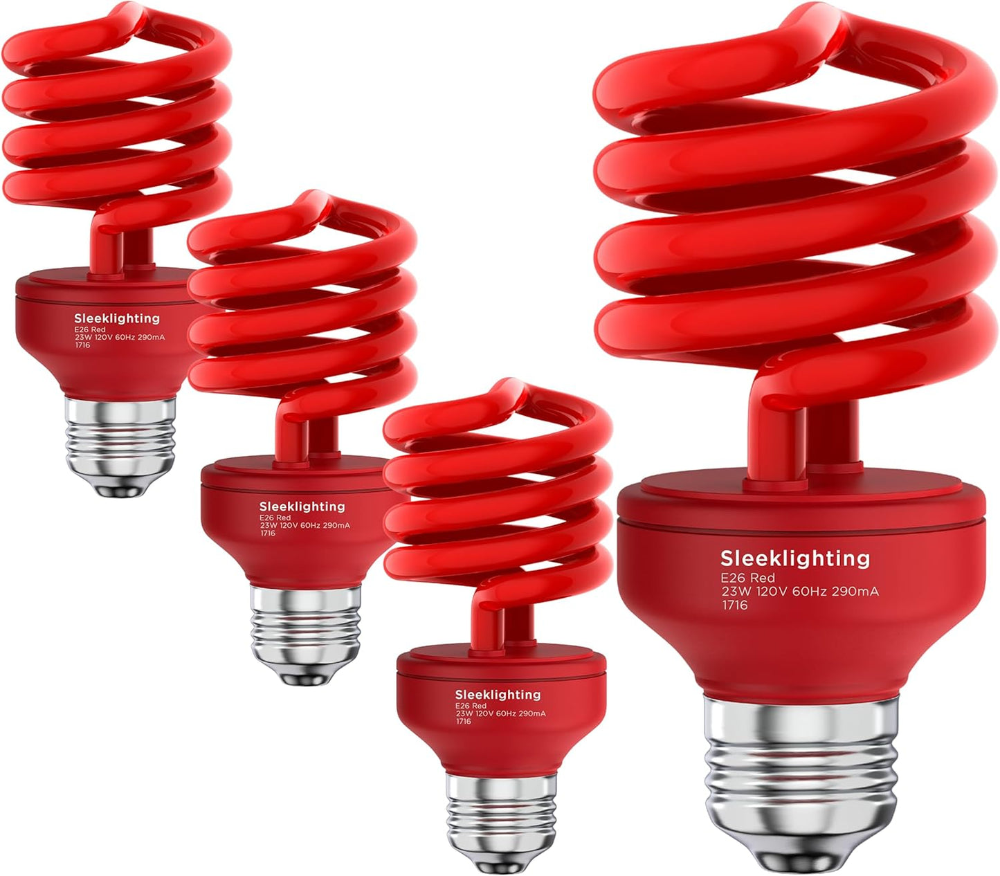23W T2 Orange Spiral CFL Light Bulbs - Energy Saver, E26 Base, UL Approved (4-Pack)
