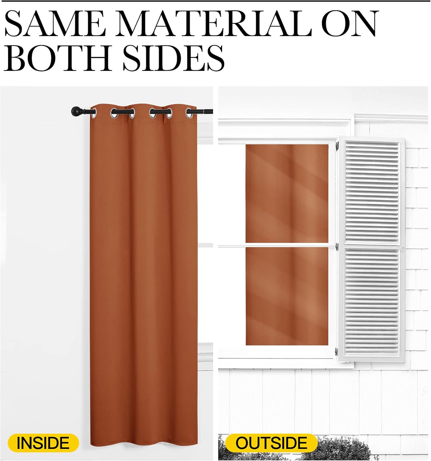 NICETOWN Blackout Curtains - Thermal Insulated Drapes for Privacy | Burnt Orange, 42 x 68 Inches